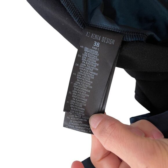 XD XENIA DESIGN Size 6 Taffeta Draped Blouse Stretch Structured Minimalist - Picture 7 of 11